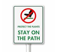 Protect the Plants Stay on the Path Sign With Metal Stake Keep Off Grass Sign for Lawn 12x15 CM Sturdy Aluminum Rust Free Weather/Fade Resistant Easy to Install