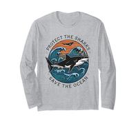 Protect The Shark Save The Ocean Activist Earth Day Planet Long Sleeve T-Shirt