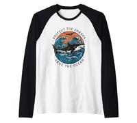 Protect The Shark Save The Ocean Activist Earth Day Planet Raglan Baseball Tee