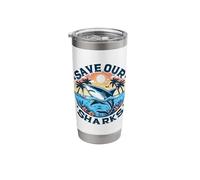 Protect The Shark Save The Ocean Save Ocean Animals Retro Stainless Steel Insulated Tumbler