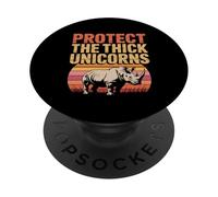 Protect The Thick Unicorns Rhinoceros Lover Rhino Unicorns PopSockets Adhesive PopGrip