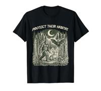 Protect Their Habitat Cryptid Forest Vintage Bigfoot Mothman Value Graphic T-Shirt, Men, Black, L