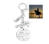 Protect This Rider and The Horse She Rode in On-Saddle Charm Horse Lover Gifts for Women Girl Equestrian Riders Lovers Trainer Stuff Keychain Charms for Birthday Christmas