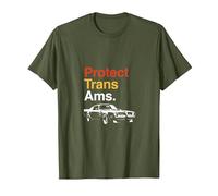Protect Trans AMS - Funny Trans Am Tee Design for Men T-Shirt, Men, Olive Green, Medium