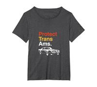 Protect Trans AMS - Funny Trans Am Tee Design for Men T-Shirt, Women's Plus, Dark Heather Grey, 1X