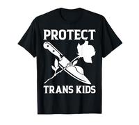 Protect Trans Kids Knife Roses Ally Support LGBTQ Inclusion T-Shirt