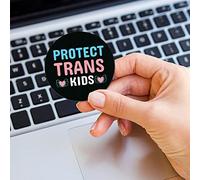 Protect Trans Kids Lesbian Stickers Love Equality Rights LGBTQ Stickers Label 1.5 Inch Rainbow LGBT Stickers for Water Bottles Laptop Envelope Seals Holiday Valentine's Day Party Supplies ,100 Pcs