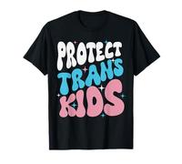 Protect Trans Kids LGBT Pride Month Groovy T-Shirt