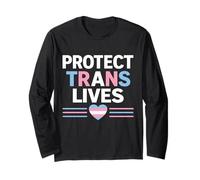 Protect Trans Lives LGBTQ+ Pride Equality Support Design Long Sleeve T-Shirt