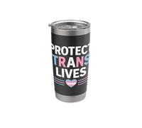 Protect Trans Lives LGBTQ+ Pride Equality Support Design Stainless Steel Insulated Tumbler