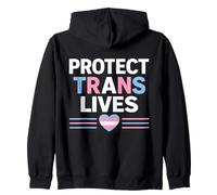 Protect Trans Lives LGBTQ+ Pride Equality Support Design Zip Hoodie