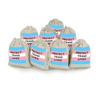 Protect Trans Lives Transgender 8Pcs Drawstring Gift Bags Reusable Hessian Bags for Wedding Favors Party Jewelry Pouches