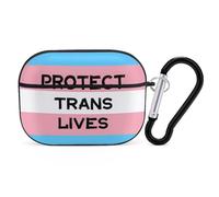 Protect Trans Lives Transgender Hard Shell Case Skin Accessories Cover with Hanging Loop Compatible with AirPods Pro 2