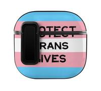 Protect Trans Lives Transgender Hard Shell Case Skin Accessories Cover with Secure Lock Clip Compatible with AirPods 4