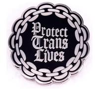 Protect Trans Lives Transgender Non-Cis LGBTQ Pride 1.2" Enamel Pin Badge, 3.05 cm, Enamel, enamel