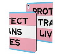Protect Trans Lives Transgender Slim Protective Case Auto Wake Sleep Cover Kickstand Compatible with ipad Air5/air4 (10.9in) /ipad Pro 2018(11in)