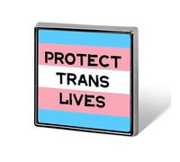 Protect Trans Lives Transgender Square Enamel Brooch Pin Button Badges Decoration Hat Clothing Bag Accessories Gift Crafts