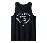 Protect Trans Youth | Barbed Wire Heart Lgbtq Leftist Pride Tank Top