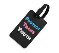 Protect Trans Youth Funny Luggage Tags for Suitcases Colorful Name ID Card Labels Travel Accessory