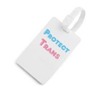 Protect Trans Youth Funny Luggage Tags for Suitcases Colorful Name ID Card Labels Travel Accessory