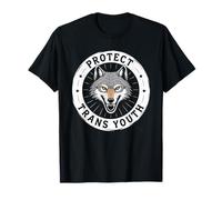 Protect Trans Youth Wolf Head Design Transgender Rights T-Shirt