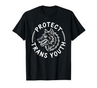 Protect Trans Youth Wolf Head Design Transgender Rights T-Shirt