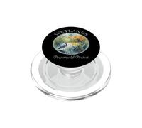 Protect Wetlands Blue Ecology Great Heron Art Bird Watching PopSockets PopGrip for MagSafe