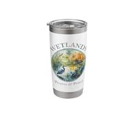 Protect Wetlands Blue Ecology Great Heron Art Bird Watching Stainless Steel Insulated Tumbler