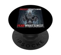 Protect What’s Mine Fear What’s Next Funny Alpha Wolf Meme PopSockets Adhesive PopGrip
