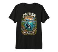 Protect What You Love Keep Our Oceans Wild Orca Lover Premium T-Shirt