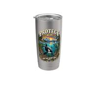 Protect What You Love Keep Our Oceans Wild Orca Lover Stainless Steel Insulated Tumbler