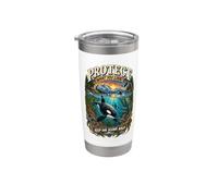 Protect What You Love Keep Our Oceans Wild Orca Lover Stainless Steel Insulated Tumbler