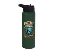 Protect What You Love Keep Our Oceans Wild Orca Lover Stainless Steel Insulated Water Bottle