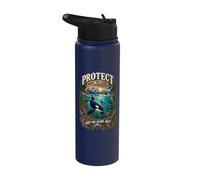 Protect What You Love Keep Our Oceans Wild Orca Lover Stainless Steel Insulated Water Bottle