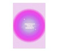 Protect Your Energy Aura Poster Colourful Affirmations Mind Body Soul Meditation Room Wall Art, Gradient Balance Energy, Inspirational Quotes, Archival Matte, A4 (Print Only) - 29.7x21cm