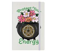Protect Your Energy Cream A5 Hard Cover Notebook