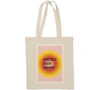 Protect Your Energy Pink Poster Graphic Natural Cotton Tote Bag White