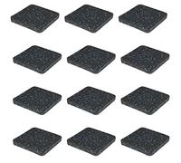 Protect Your Floors with High-Density Rubber Treadmill Mat Pads - Set of 12, 3.94" x 3.94" x 0.5" Exercise Equipment Mats Black