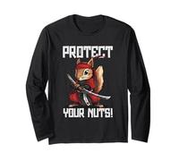 Protect Your Nuts Ninja Squirrel Samurai Long Sleeve T-Shirt