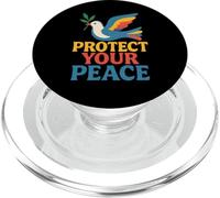 Protect Your Peace Positive Mindful Quote Calm Vibes Design PopSockets PopGrip for MagSafe