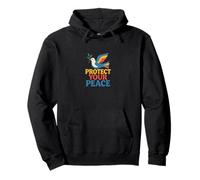 Protect Your Peace Positive Mindful Quote Calm Vibes Design Pullover Hoodie