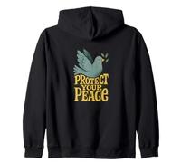 Protect Your Peace Positive Mindful Quote Calm Vibes Design Zip Hoodie