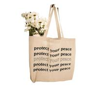 Protect Your Peace Tote Bag Mental Health Tote Bag 14"Wx16"H(35cmx40cm) Color:Protect Your Peace