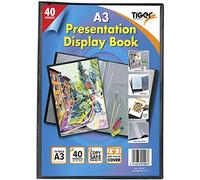 PROTECTAFILE 18 X A3 Black Pocket Presentation Display Book 80 Views(40 Pockets) - Sleek Black Portfolio Organizer - Portfolio Folder for Artwork, Album Binder, Portfolio Presentation Book