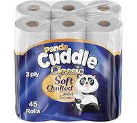 Protectafile 3 PLY Toilet Rolls Soft Unscented Quilted Loo Toilet Tissue Paper Bulk Packs (45)