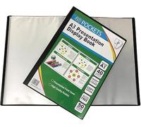 PROTECTAFILE A3 Black Presentation Display Book 80 views(40 Pockets) - Sl lack Portfolio Organizer - Portfolio Folder for Artwork (2)