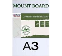 PROTECTAFILE A3 Mount Board- White 1500 microns 1.5mm thick-Foam Core Polystyrene - Photo Mount - for Presentation, Mounting, and Arts (pack of 20)