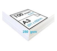 PROTECTAFILE A3 Super Thick White Card 250gsm Beer Mat Craft Pulp Board for Mounting & Models (100 Sheets) for Mounting & Models- Ideal Card for Craft, Card Making or Other Art and Craft Paper