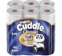 PROTECTAFILE Cuddle Classic Soft Quilted Toilet Rolls- Super Quality 3 Ply Toilet Tissue Roll Provide Ultimate Quilted Comfort. (5 Pack of 9Rolls / 45 Rolls)