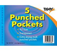 PROTECTAFILE Pack of 10 A2 Glass Clear Plastic Wallets - Durable Art Poly Punched Pockets